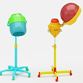 Red Yellow Green Blue Floor Standing Commercial Equipment with Wheels and Top Spherical Bucket Parts