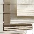 Layered Linen Curtains In Neutral Tones With Modern Design For Home Window Decor
