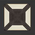 Industrial Mechanical Equipment With Square Top Supporting Frame And Bottom Panels With Lights