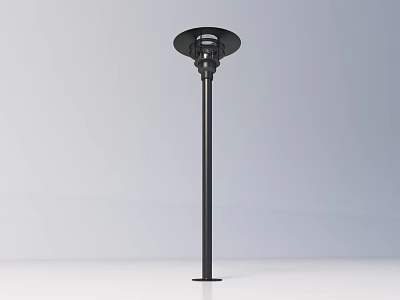 Modern Black Floor Lamp With Sleek Tall Stand And Round Shade For Home Decor 3d model