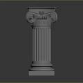 Classical Architectural Landscape Featuring White Corinthian Column With Intricate Capital And Fluted Shaft