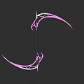 Futuristic Pink Scythe Weapon With Geometric Lines And Curved Design