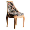 Vintage Single Seater Sofa With Floral Fabric And Wooden Legs Design For Living Room