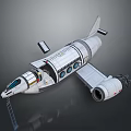 Cosmic Aerospace Spacecraft With Main Cabin Wings Thrusters Windows And Ladder