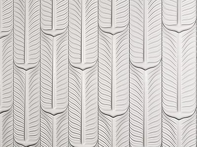 Elegant White Decorative Wall With Feather Pattern Textured Design For Home Interior 3d model