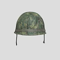 Camouflage Pattern Military Style Cotton Hat With Brim And Adjustable Straps