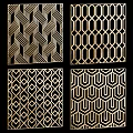 Stylish Room Dividers With Geometric Patterns In Gold And Black