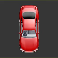 Red Two Door Sports Car With Rear Spoiler And Shiny Alloy Wheels 3D Render