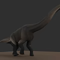 Reptile Dinosaur 3D Model With Long Neck Large Body And Brown Ground