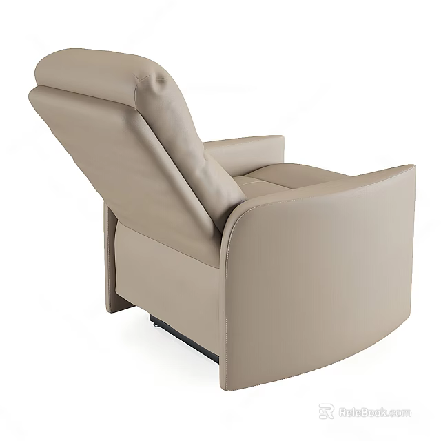 Modern Beige Leather Massage Chair with Reclining Backrest and Comfortable Design 3d model 