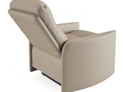 Modern Beige Leather Massage Chair with Reclining Backrest and Comfortable Design 3d model
