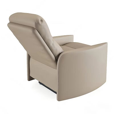 Modern Beige Leather Massage Chair with Reclining Backrest and Comfortable Design 3d model