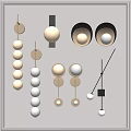 Modern Wall Lamps With Round Spherical Metal Black White And Multiple Designs For Home