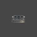 Triple Barrel Naval Gun Military Weapon With Metal Structure And Markings