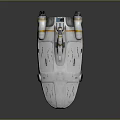 Sleek White Futuristic Spaceship With Yellow Blue Accents And Streamlined Engine Pods