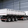 White SCANIA Dump Truck Parked In Industrial Facility With Metal Structure