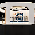 Omega Exhibition Booth Modern Design Photo Check in Spot with Hanging Lights Decor