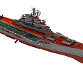 Aircraft Carrier Military Weapon System With Flight Deck Radar Equipment And Naval Structure