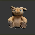 Adorable Light Brown Plush Doll With Big Blue Eyes And Soft Fur
