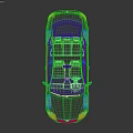 Yellow And White Taxi Car With Roof Sign And VRAY Logo On Body