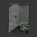 Cartoon Scene Of Red Brick Tower With Green Copper Roof And Decorative Windows