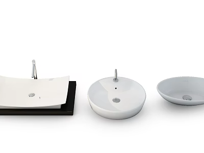 Modern Washbasin Designs With Various Styles And Shapes For Bathroom 3d model