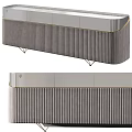 Modern Entryway Side Cabinet With Ribbed Design And Gold Metal Frame Elegant Storage Furniture