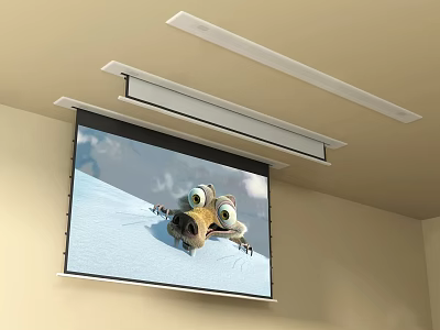 Ceiling Mounted Projection Monitoring System With Security Surveillance Display Screen 3d model