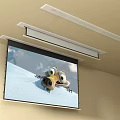Ceiling Mounted Projection Monitoring System With Security Surveillance Display Screen