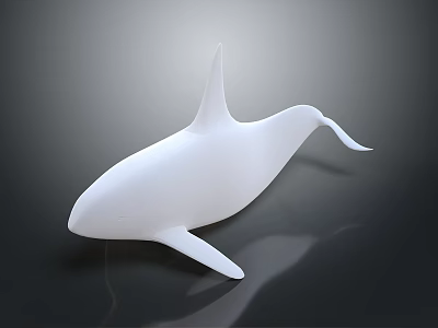 White Whale Model With Sleek Design Displayed On Dark Background Surface 3d model