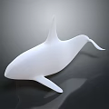 White Whale Model With Sleek Design Displayed On Dark Background Surface 3d model