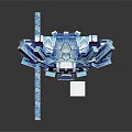 Blue Mechanical Game Movie Character Robot With Crystal Ice Texture Intricate Structure And Shiny Armor