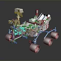 Mars Rover Navigating Martian Terrain With Rocky Surface And Scientific Instruments 3d model