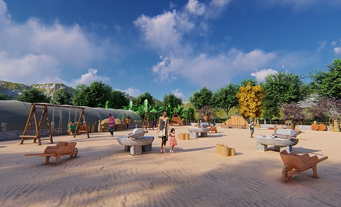 Chinese children's play area, farming custom children's play area 3d model