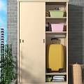 Household Sunscreen Balcony Storage Cabinet Bedroom sliding door Iron Wardrobe Outdoor Waterproof Storage Cabinet Steel 3d model