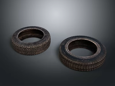 Two Car Tires Automotive Components High Quality Rubber Vehicle Parts 3d model