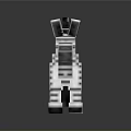 Pixel Art Zebra Figure With Black And White Stripes Design 3d model