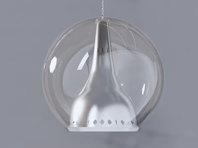 Modern Transparent Spherical Chandelier With Silver Lamp Body And Decorative Base 3d model