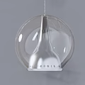 Modern Transparent Spherical Chandelier With Silver Lamp Body And Decorative Base