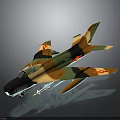 Camouflage Painted Aerospace Aircraft Model with Military Style and Aerodynamic Details