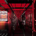 Feelstar Bar Interior With Red Black Decor Red Lighting Mirror Floor And Wall Art