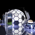 Futuristic New Moon Base With Hexagonal Structure And Green Interior Habitat
