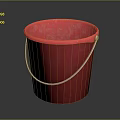 Plastic bucket big trash can bucket pot container realistic 3d model
