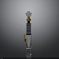 Modern Futuristic Metal Weapon With Spiral Spring Silver Body And Yellow Black Details