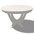 Minimalist Modern Round Wooden Dining Table with Simple Crossed Legs Design