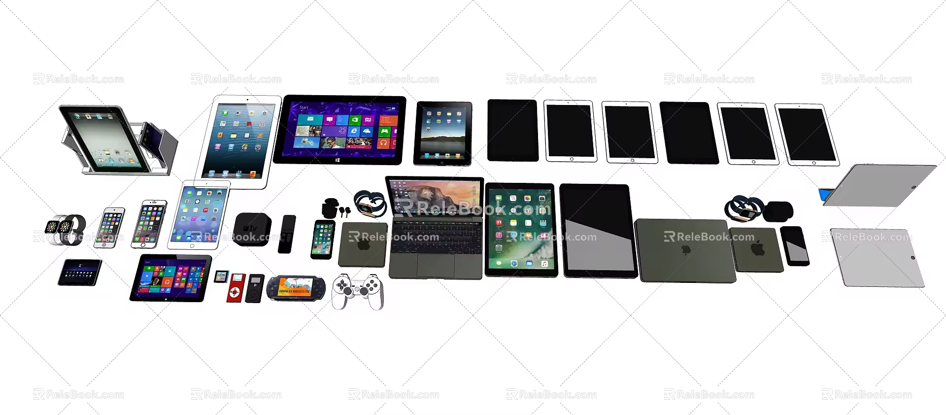 Modern mobile phone digital computer game machine 3d model