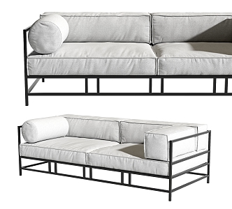 Modern double sofa 3d model