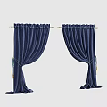 Elegant Navy Blue Velvet Curtains With Tiebacks And Tassel Decor For Windows