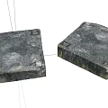 Natural Stone And Wood Square Blocks With Textured Surface For Home Decor