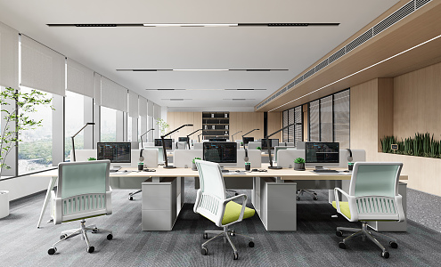 Modern public office area 3d model